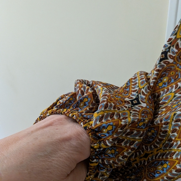 Cleo Long Sleeve Maxi Dress - Brown and Blue - Picture 8 of 11